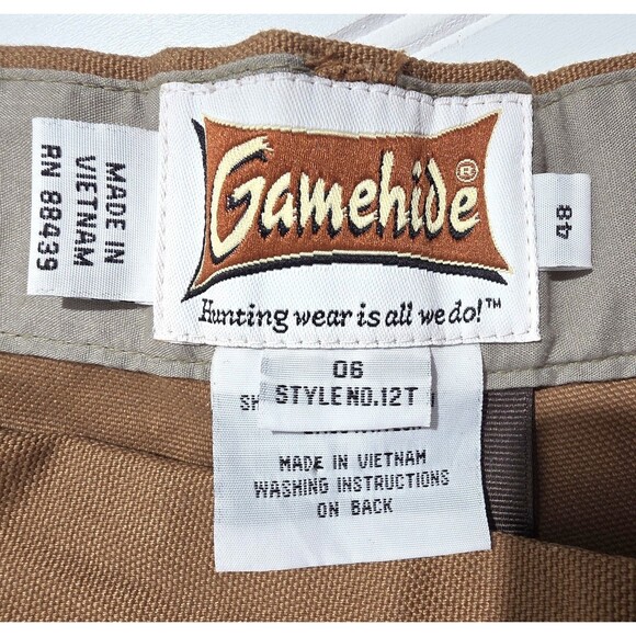 GAMEHIDE Hunting Pants Heavy Duty Men's Size 48 Brown Olive Green Ankle Zip - Picture 4 of 13